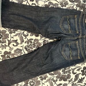 Red engine vintage original jeans capri size 29